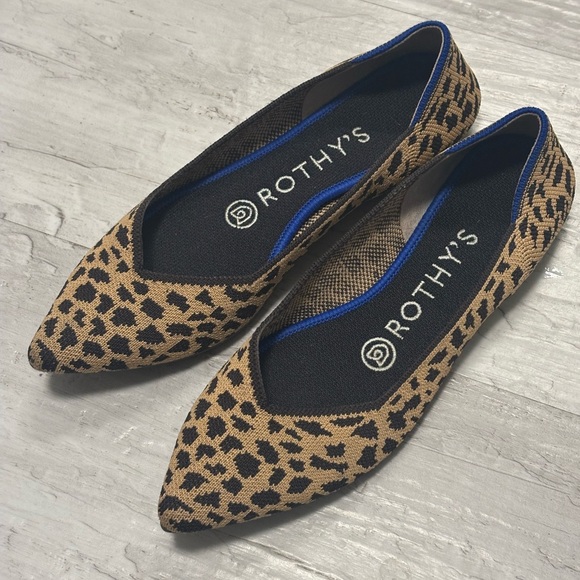 Rothy's Shoes - Rothy's The Point Ballet Flat Brown Leopard Print Knit Shoes Women’s Size 6
